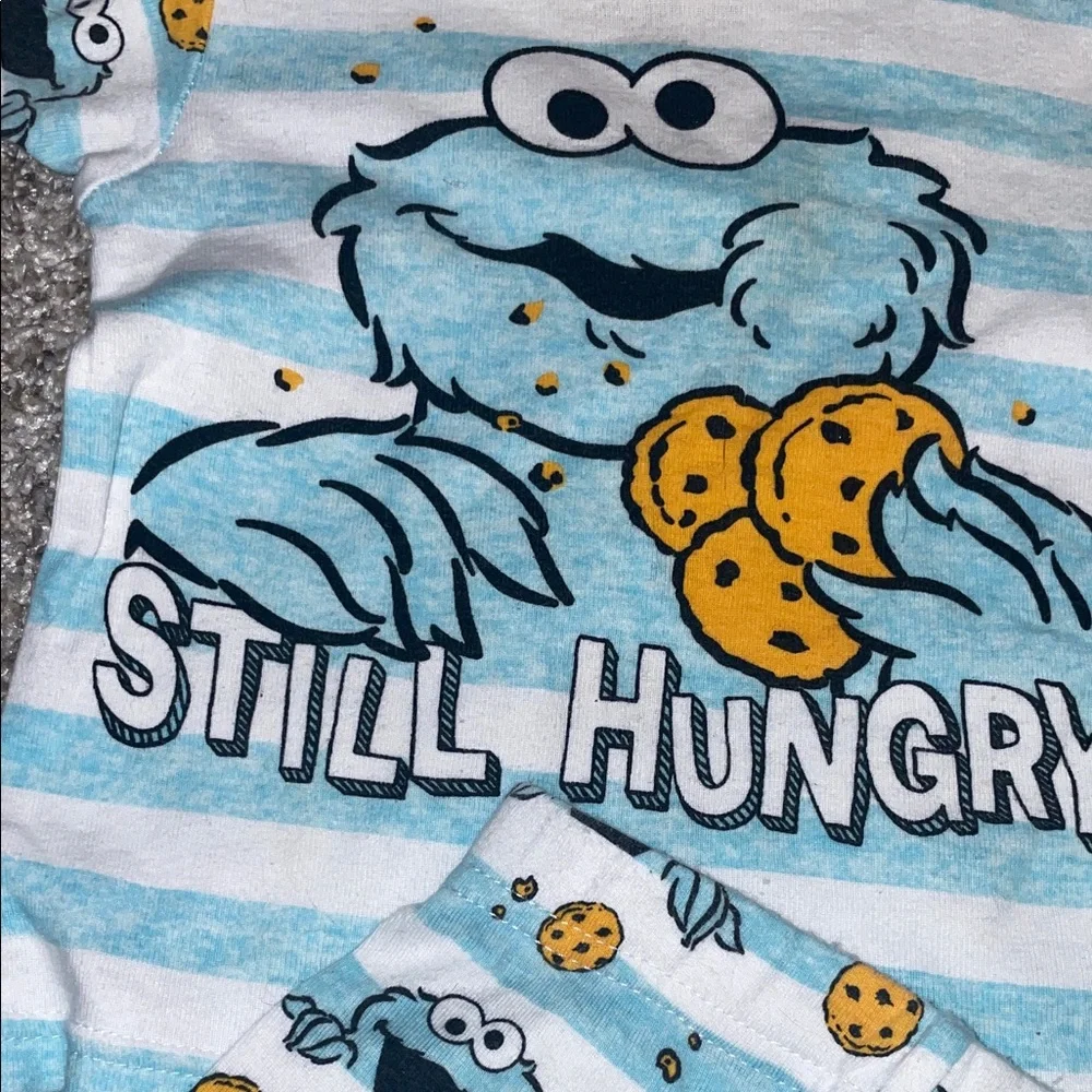 Sesame Street Cookie Monster Pajama Set Size 18 Montjs